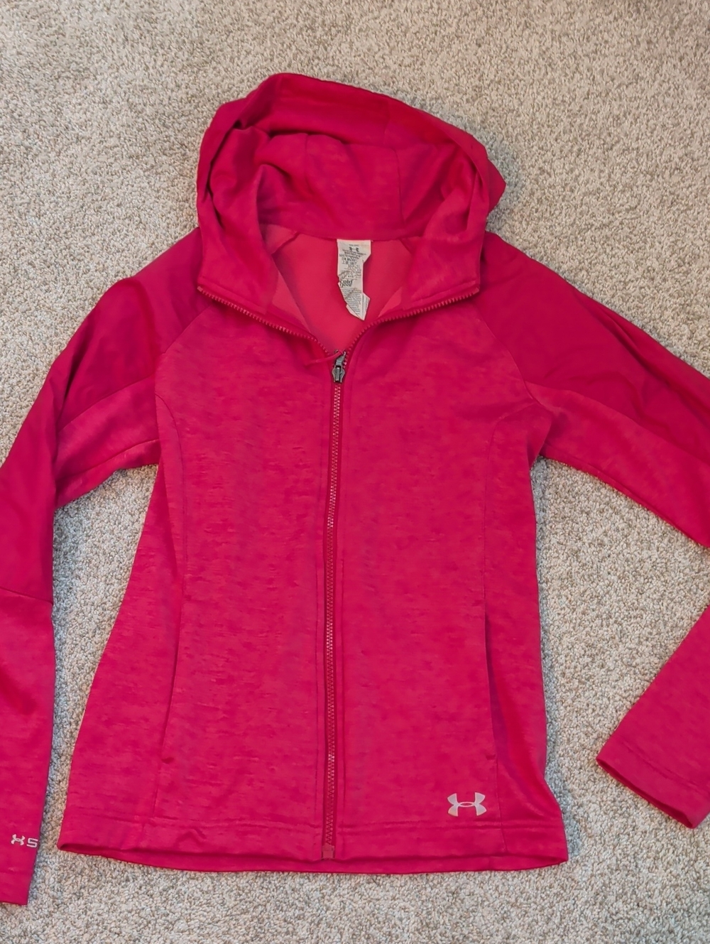 Under Armour Girls Hot Pink Hooded Zip-Up Jacket